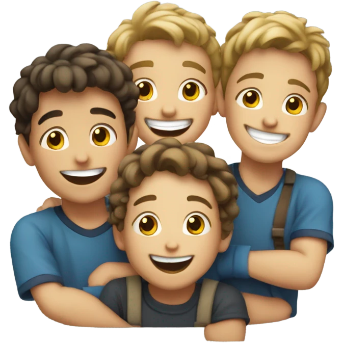 smiling boys in outdoor setting emoji
