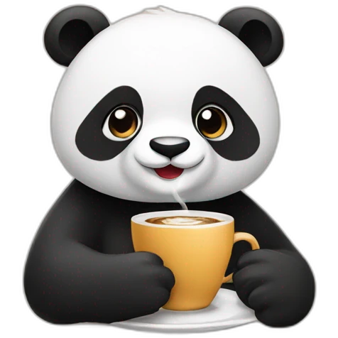 Panda having coffee emoji