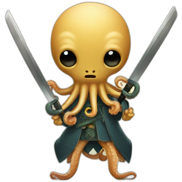 octopus holding a katana emoji