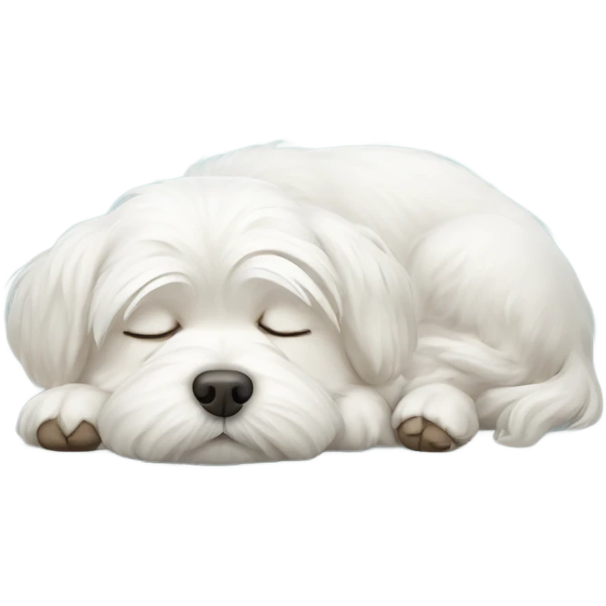 Sleeping Maltese dog emoji