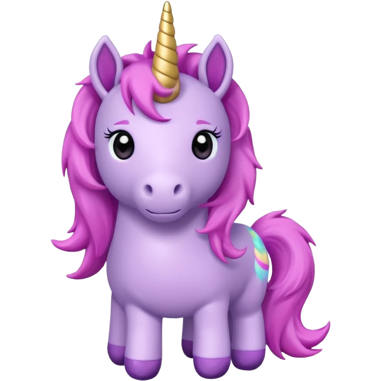 voilet unicorn toy facing camera emoji