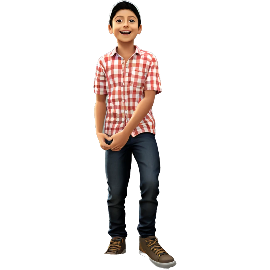 smiling boy outdoors in shirt emoji