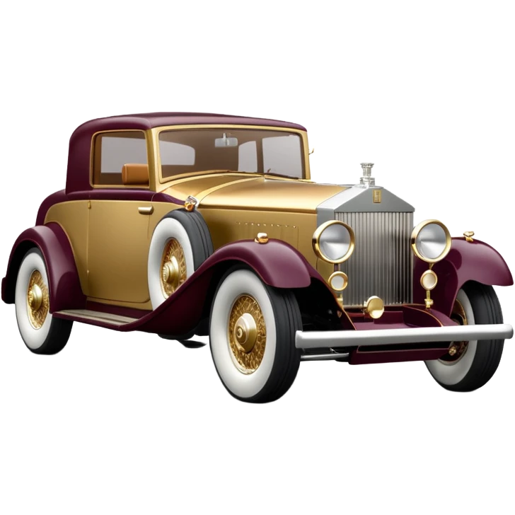 Gold silver wine 1932 Rolls Royce coupe hotrod emoji
