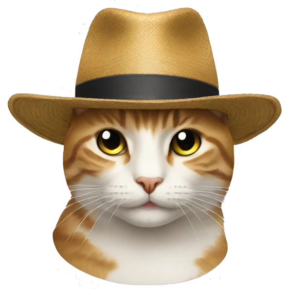 hat on cat head emoji