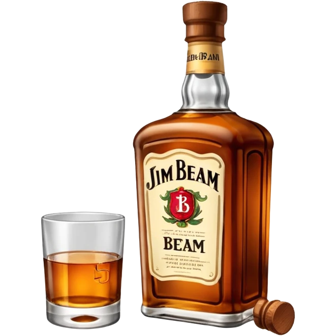 single Jim Beam whiskey bottle corked emoji