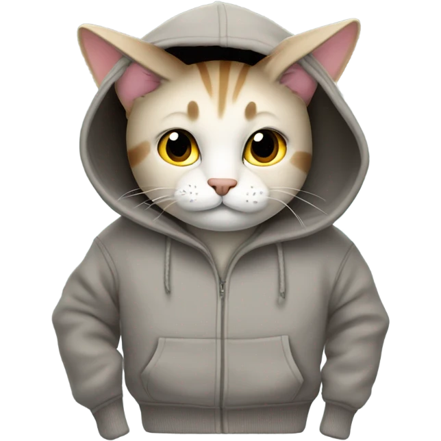 Cat wearing hoodie emoji