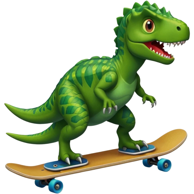 Dinosaur on a skateboard emoji