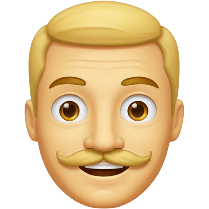 classic yellow face smiling with a mustache emoji