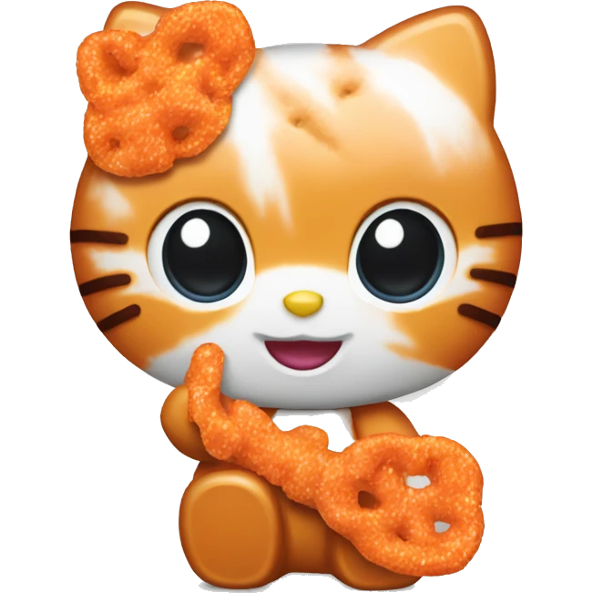 Hello kitty eating cheetos emoji