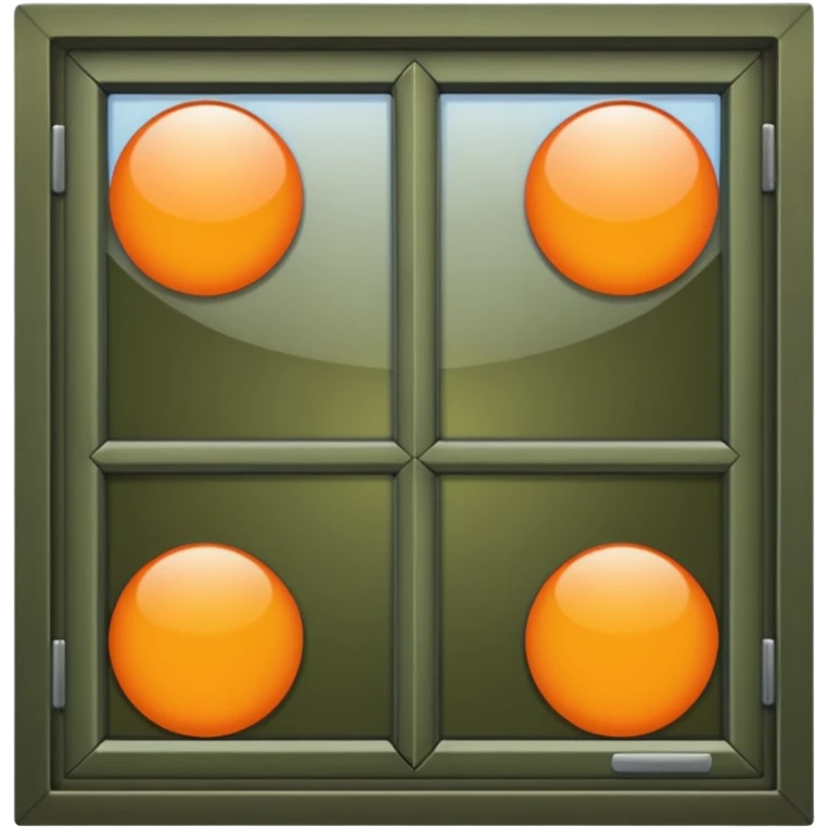 Dark olive orange open upfront look of a window. emoji