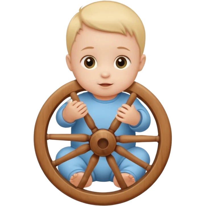 baby playing with wheel emoji