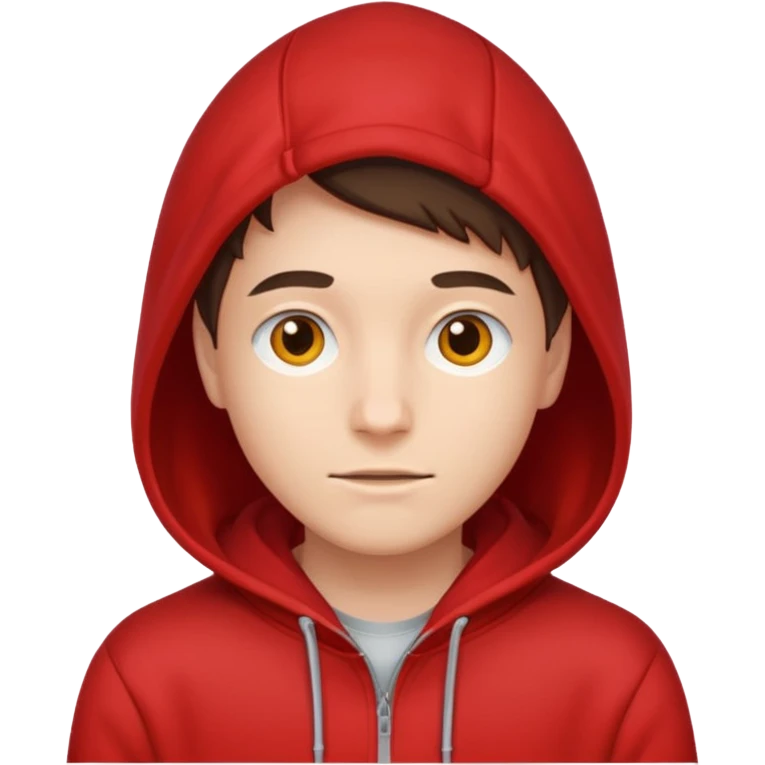 hoodie red simple, dont add laces and no face ore smile emoji