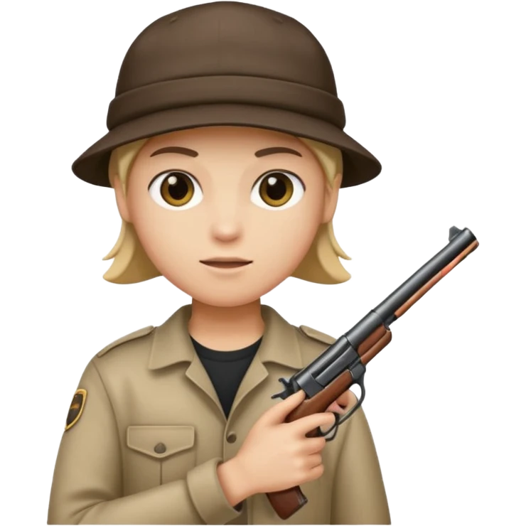 Holding guns backwards hat emoji