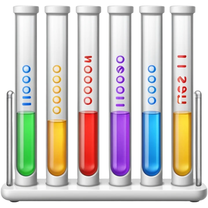 Labels on test tubes. emoji
