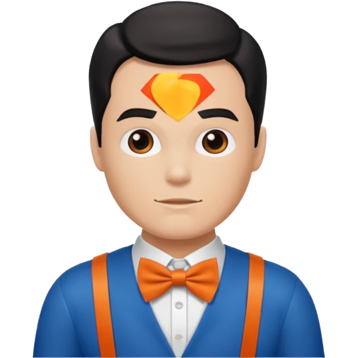 a superman with organe bow tie emoji