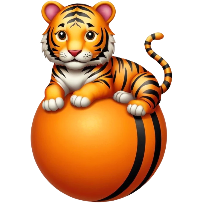 Vintage circus tiger on ball emoji