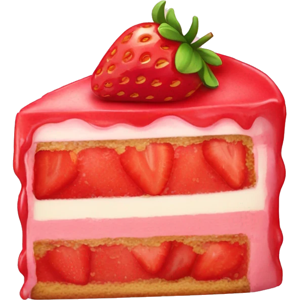 strawberry piece of cake emoji