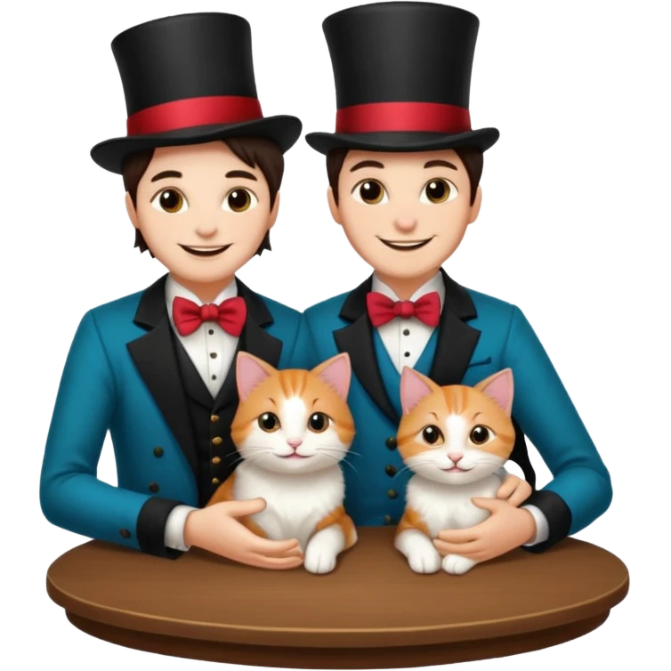 magician couple and their pet cat emoji