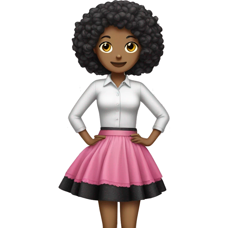 Pink skirt with black poodle emoji