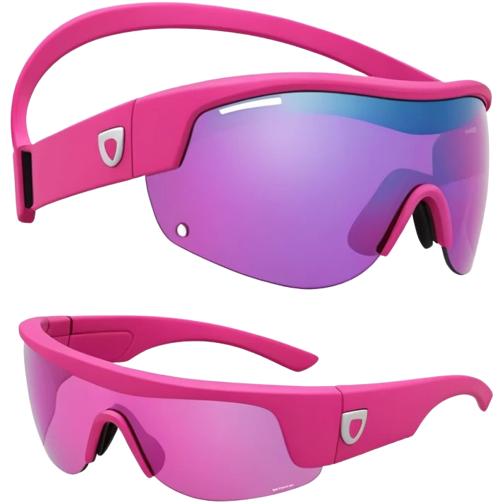 sporty pink shield visor sunglasses with robust thick frame, athletic design, substantial build, one-piece lens emoji