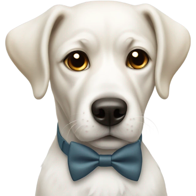 White dog with bow tie  emoji