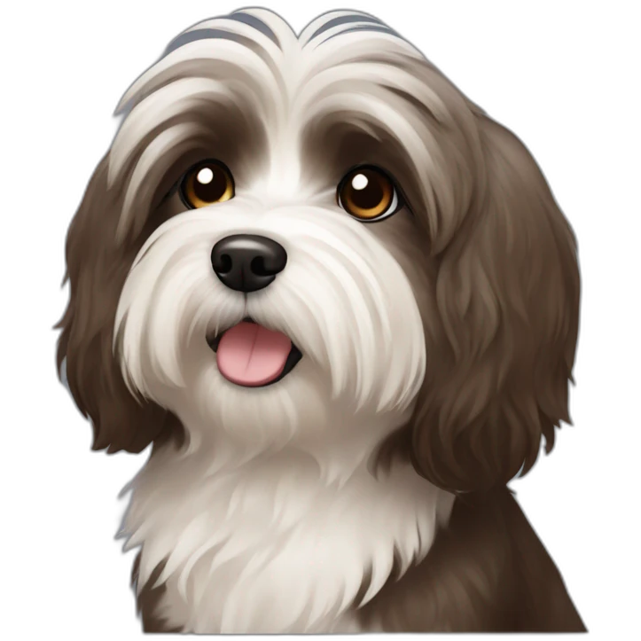 Havanese dog dark face brown body  emoji