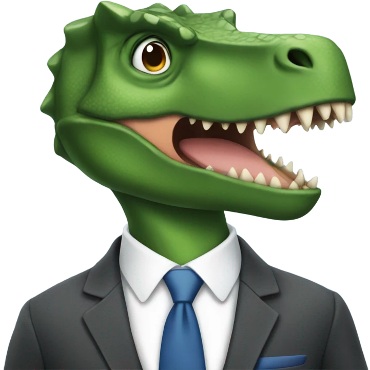 dinosaur in suit emoji