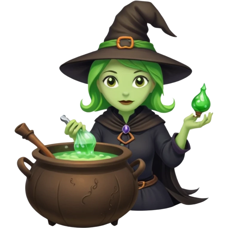 green witch cooking potion emoji