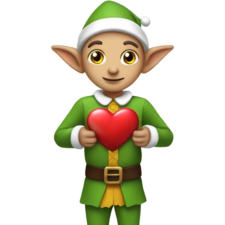 Elf stealing a heart emoji