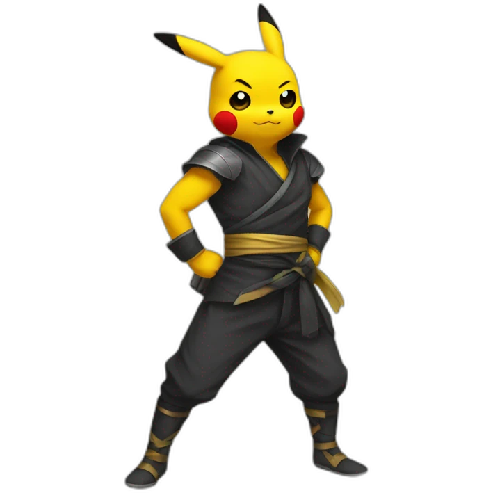 pikachu dress like ninja emoji