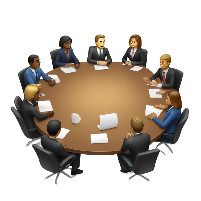 business people sitting at a round table  emoji