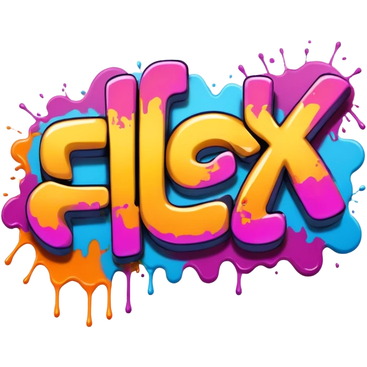Graffiti the word flex emoji