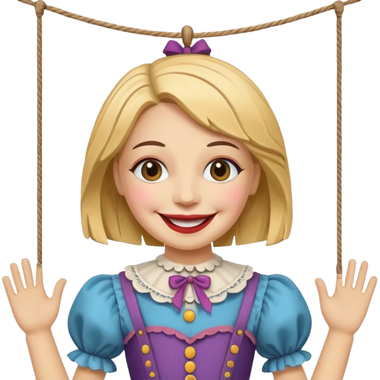 A marionette which is a beautiful happy girl emoji