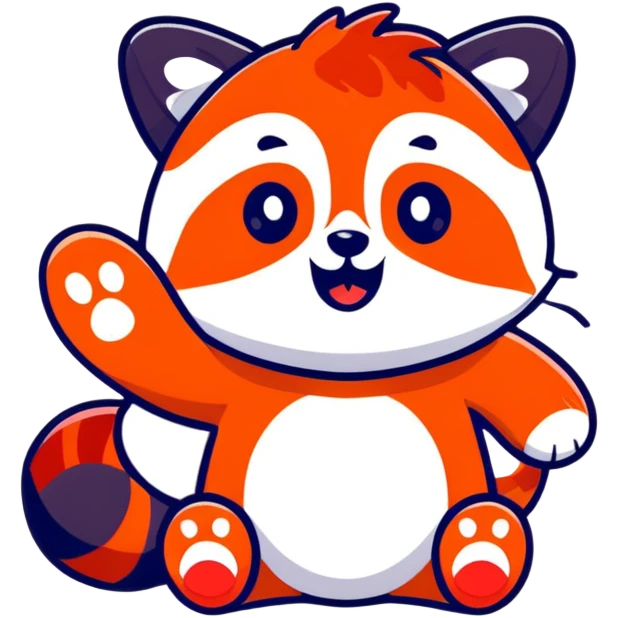 Red panda goodbye emoji