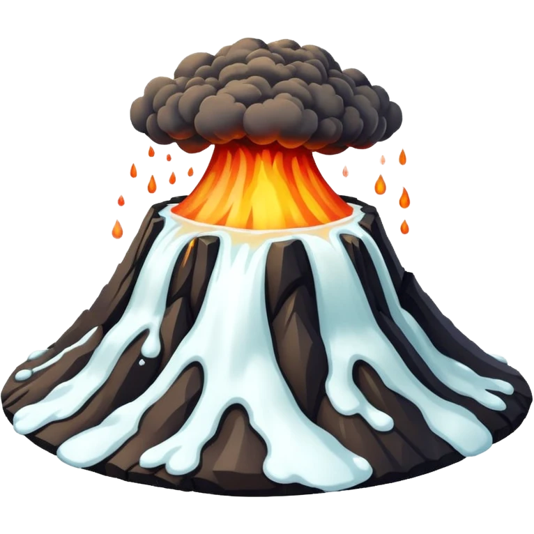 Volcano but with only white liquid erupting and no lava and no water vapour emoji