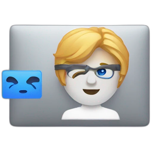 macbook with visual studio code emoji