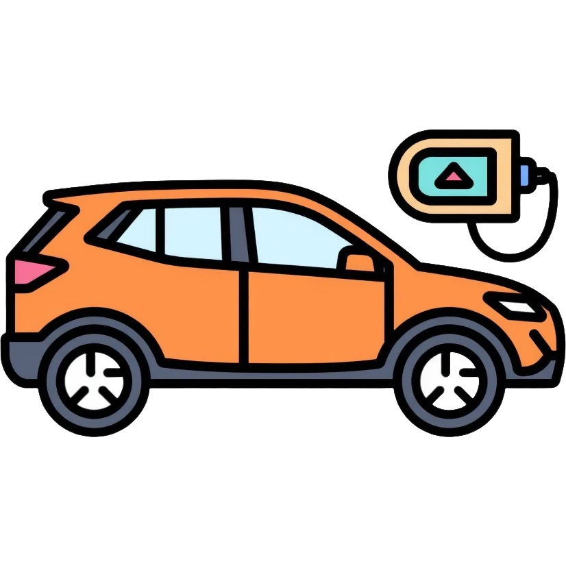 electric SUV with charging port emoji