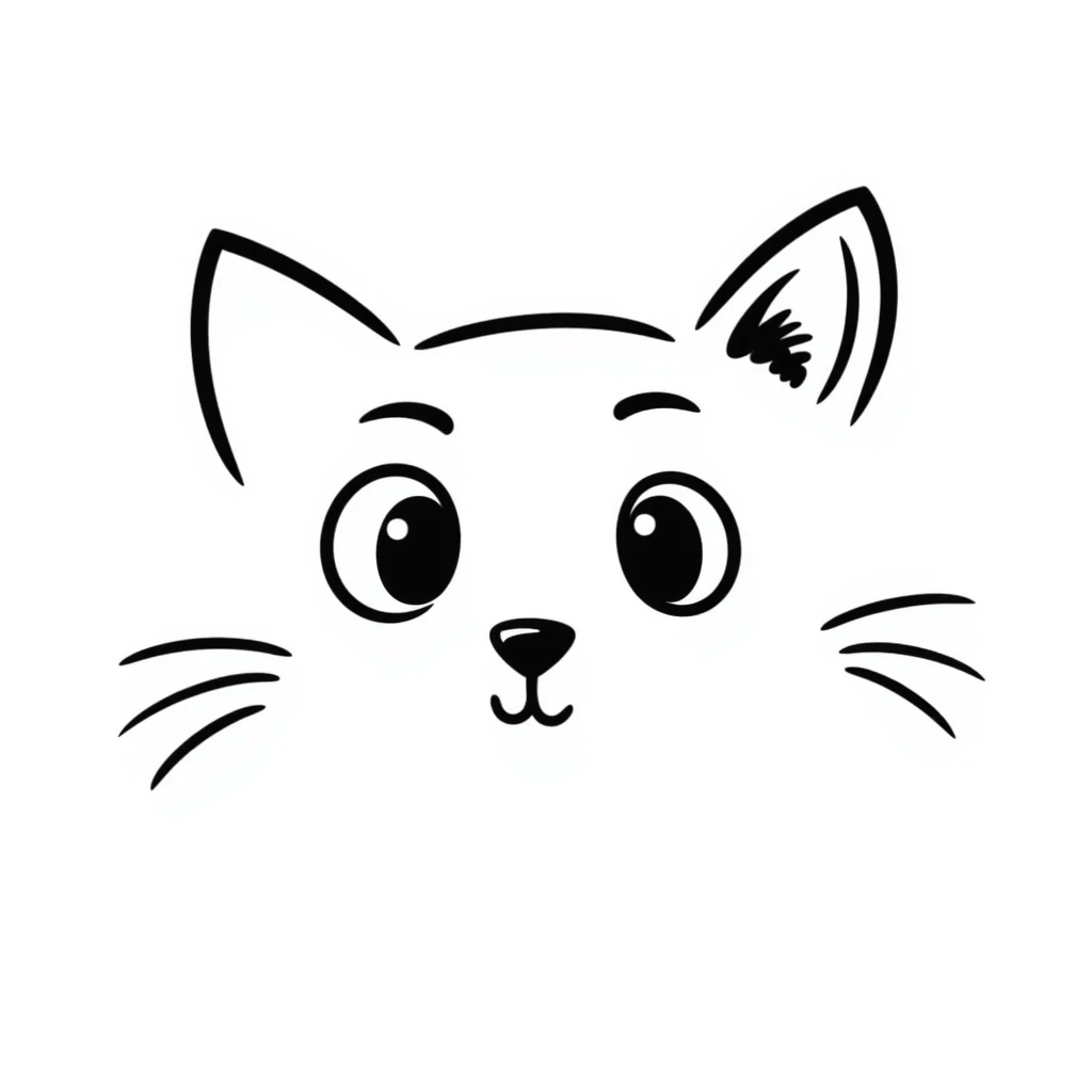 simple sketch of a cat face emoji