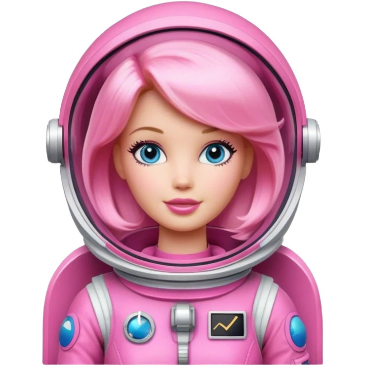 Barbie wearing a pink astronaut outfit  emoji