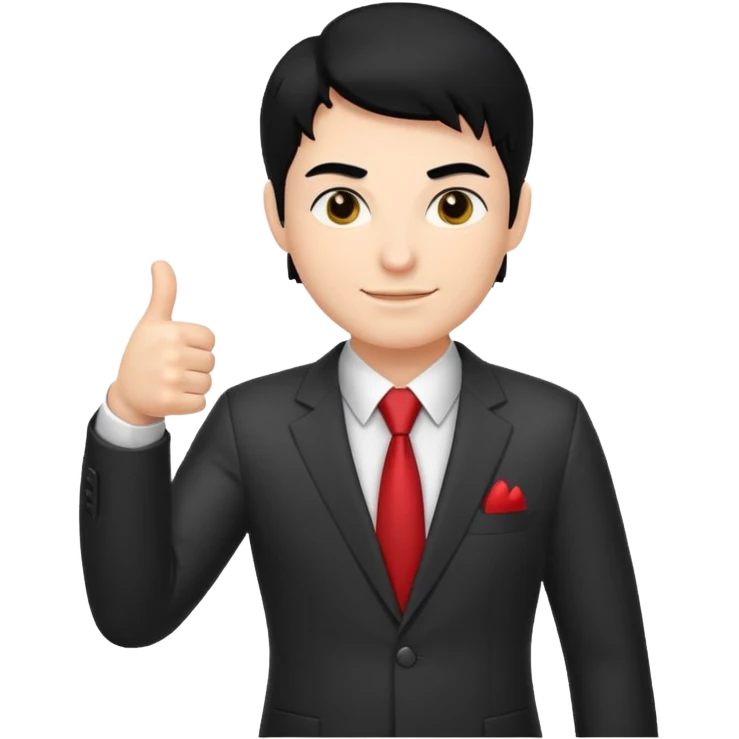 Boss with thumbs up black hair emoji