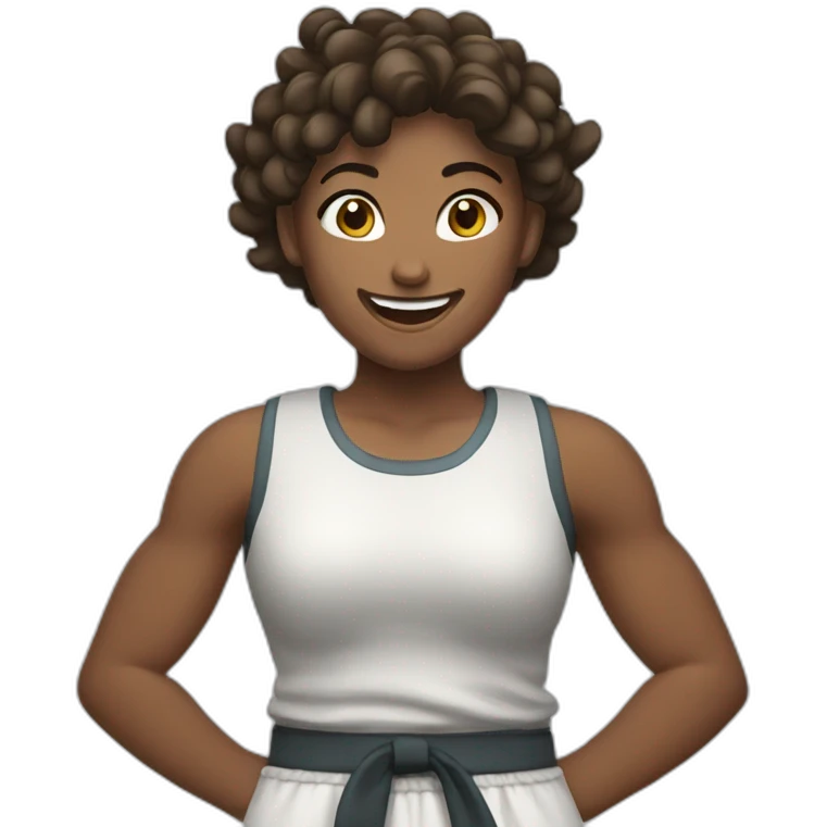 happy fighter girl emoji
