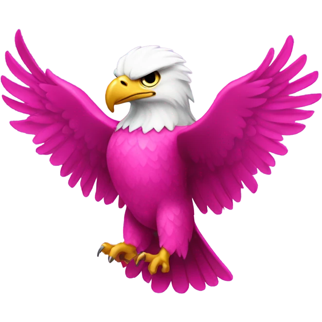 Hot pink sparkly bald eagle  emoji