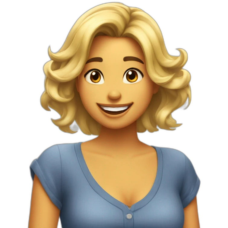 chica cabello corto lacio sonriendo imagen tipo disney pixas emoji