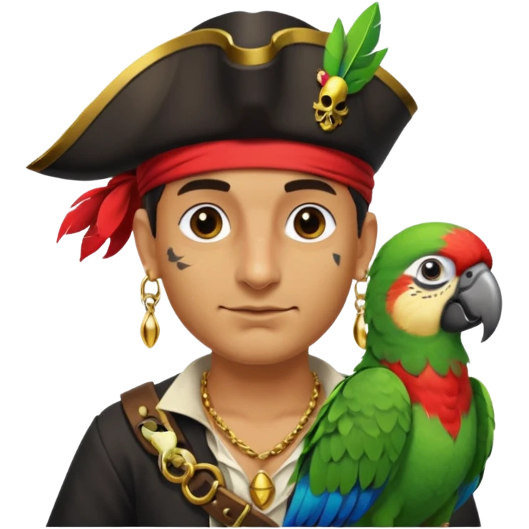 pirate and parrot emoji