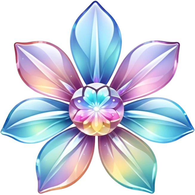 Sparkly glossy Pastel  glass crystal flower  emoji