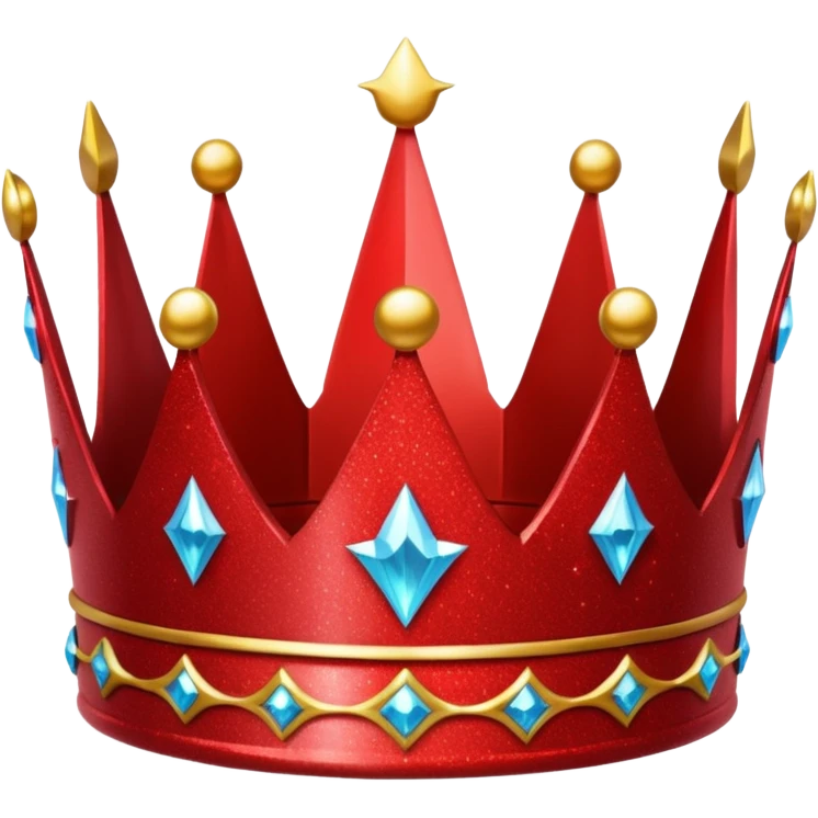 red glitter crown emoji