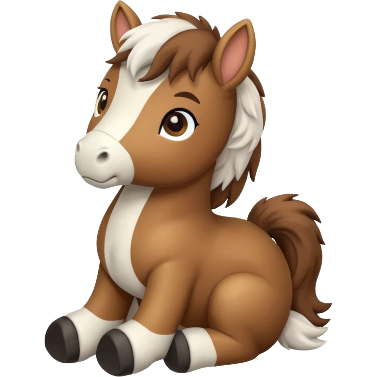 Chibi style Plush horse emoji