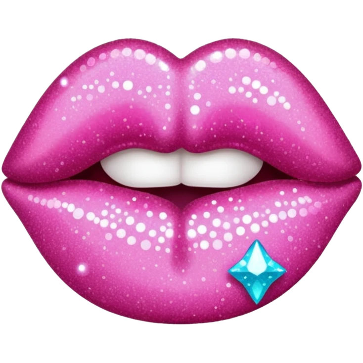 glitter pink kiss  emoji