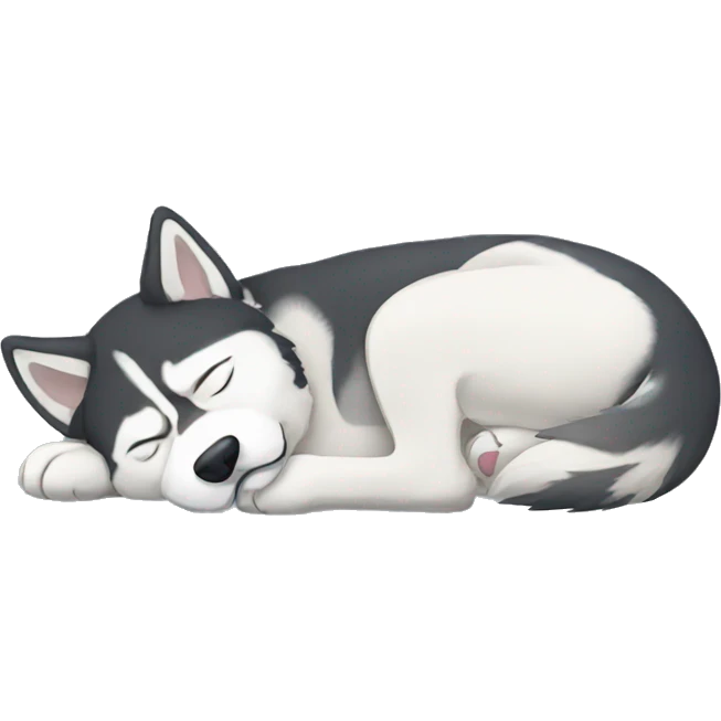 husky sleeping  emoji