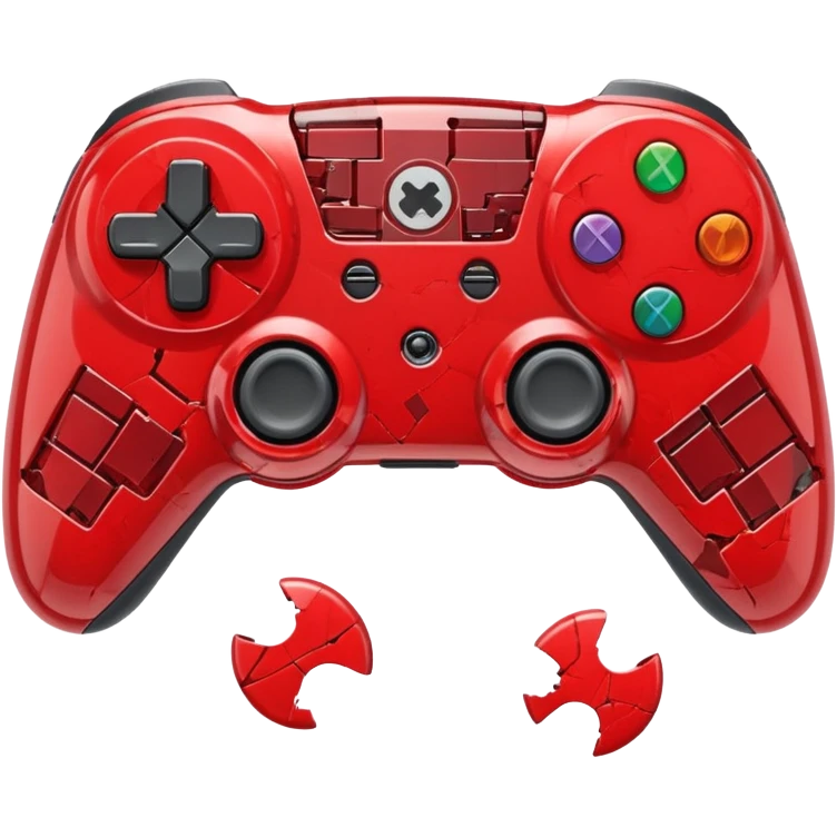 red game controller shattered emoji